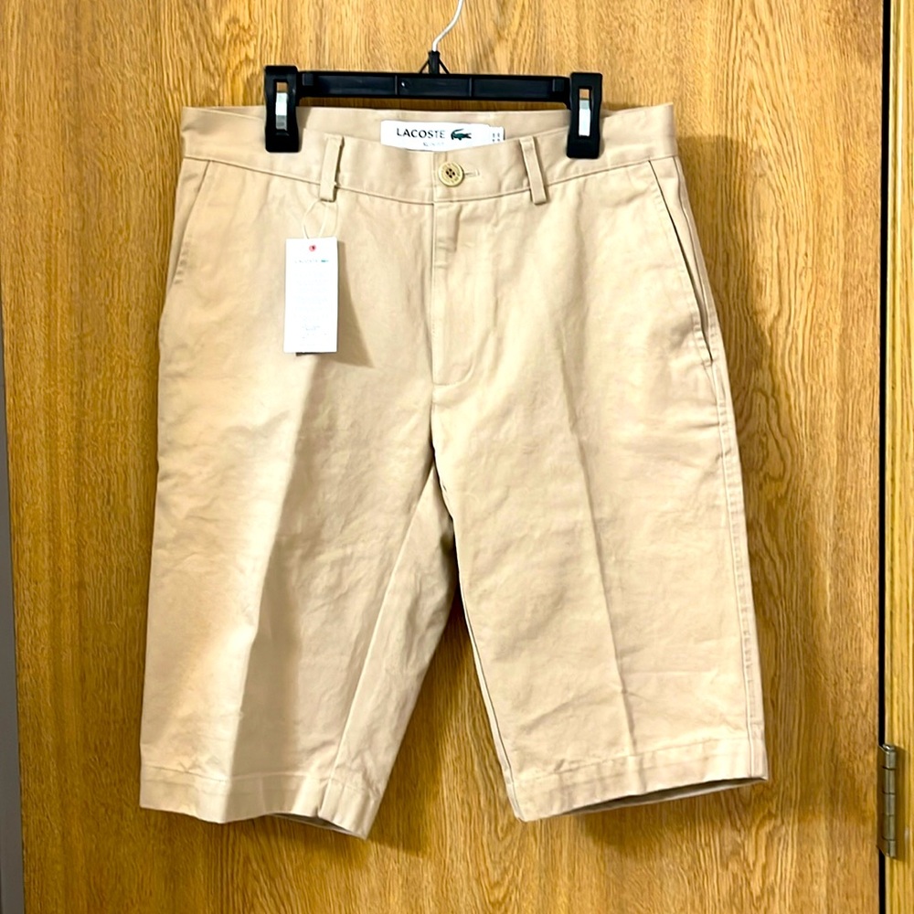 New Lacoste Men’s Slim Fit Cotton Shorts Size 30